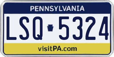 PA license plate LSQ5324