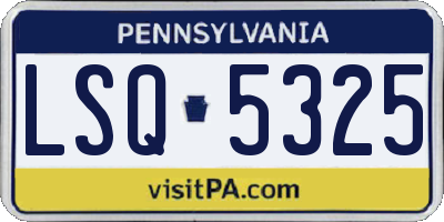 PA license plate LSQ5325