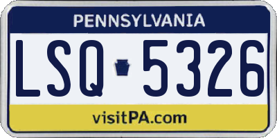 PA license plate LSQ5326