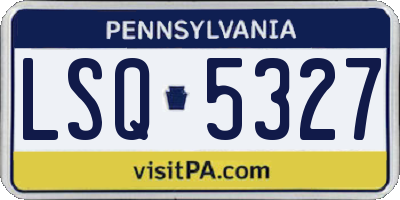 PA license plate LSQ5327