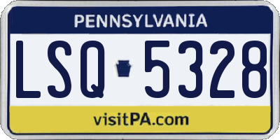PA license plate LSQ5328