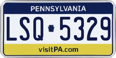 PA license plate LSQ5329