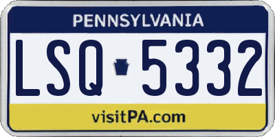 PA license plate LSQ5332