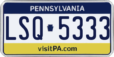 PA license plate LSQ5333
