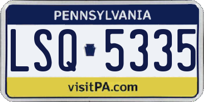 PA license plate LSQ5335