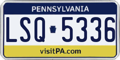 PA license plate LSQ5336