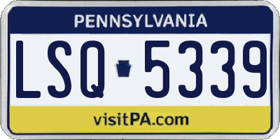PA license plate LSQ5339