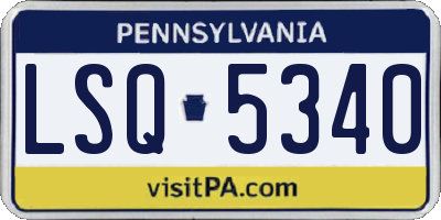 PA license plate LSQ5340