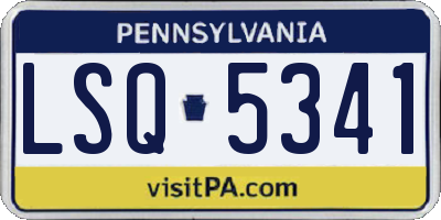 PA license plate LSQ5341