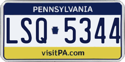 PA license plate LSQ5344