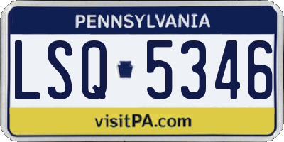 PA license plate LSQ5346