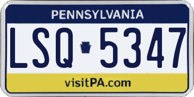 PA license plate LSQ5347