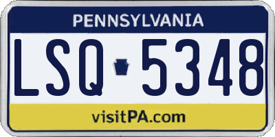 PA license plate LSQ5348