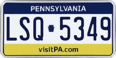 PA license plate LSQ5349