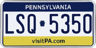 PA license plate LSQ5350