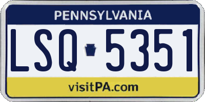 PA license plate LSQ5351