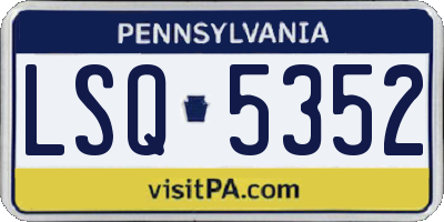 PA license plate LSQ5352