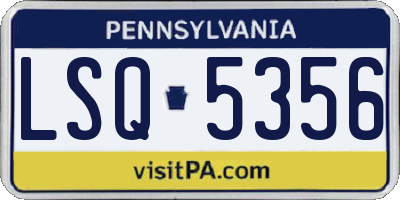 PA license plate LSQ5356