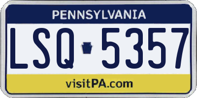PA license plate LSQ5357
