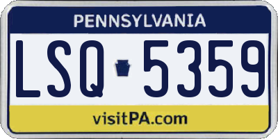 PA license plate LSQ5359