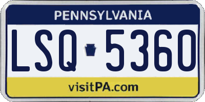 PA license plate LSQ5360