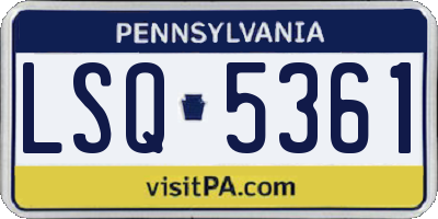 PA license plate LSQ5361