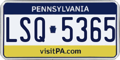 PA license plate LSQ5365