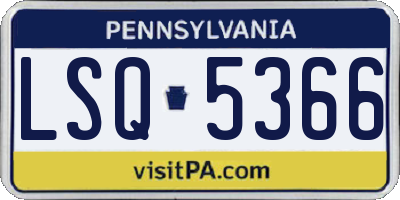 PA license plate LSQ5366