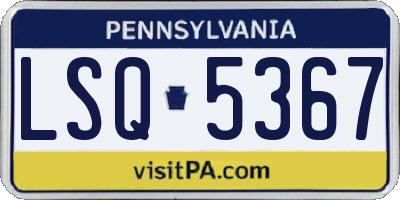 PA license plate LSQ5367
