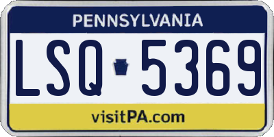 PA license plate LSQ5369
