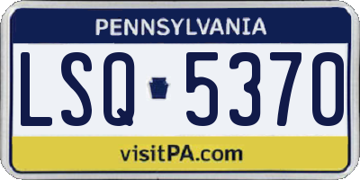 PA license plate LSQ5370