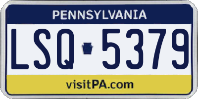 PA license plate LSQ5379