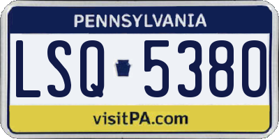 PA license plate LSQ5380