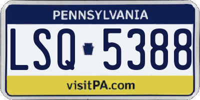 PA license plate LSQ5388