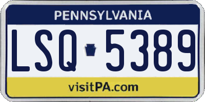 PA license plate LSQ5389