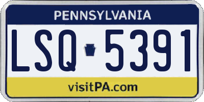 PA license plate LSQ5391