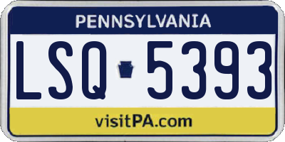 PA license plate LSQ5393
