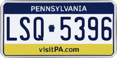 PA license plate LSQ5396