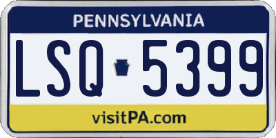 PA license plate LSQ5399