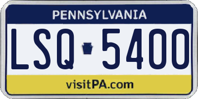 PA license plate LSQ5400