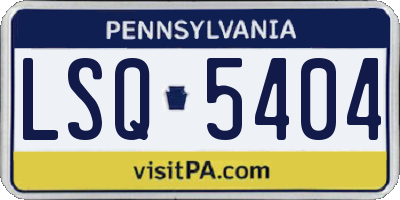 PA license plate LSQ5404