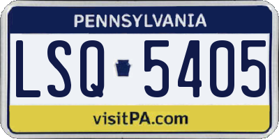 PA license plate LSQ5405