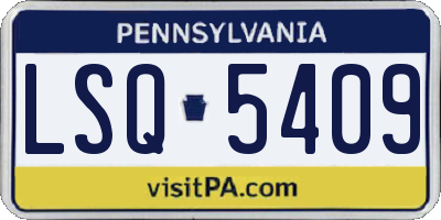PA license plate LSQ5409