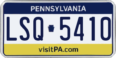 PA license plate LSQ5410