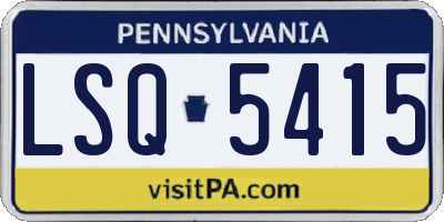 PA license plate LSQ5415