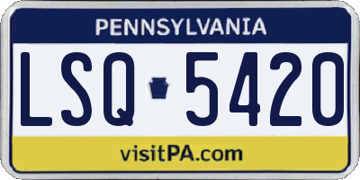 PA license plate LSQ5420