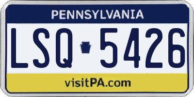 PA license plate LSQ5426