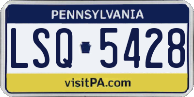 PA license plate LSQ5428