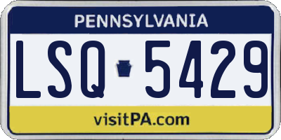 PA license plate LSQ5429