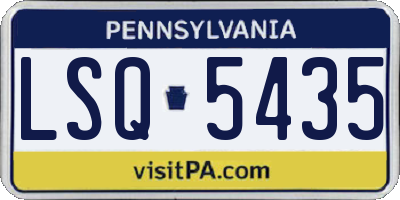 PA license plate LSQ5435